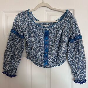 ***NWT Poupette St Barth Off-the-shoulder Cotton Crop Top, size Medium